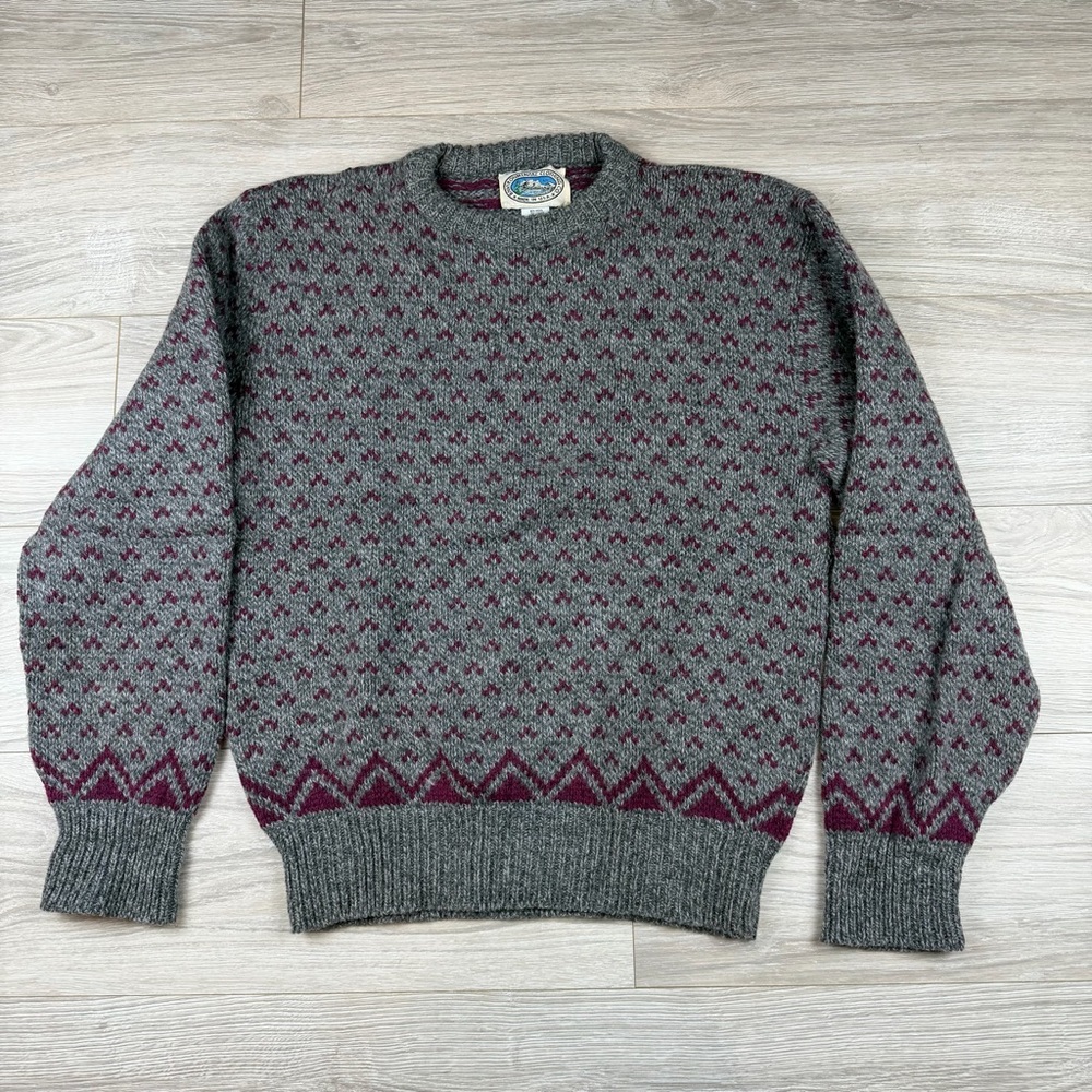 Vintage 90s Environmental‎ Clothing Co Fair Isle Wool Blend Sweater Mens Medium